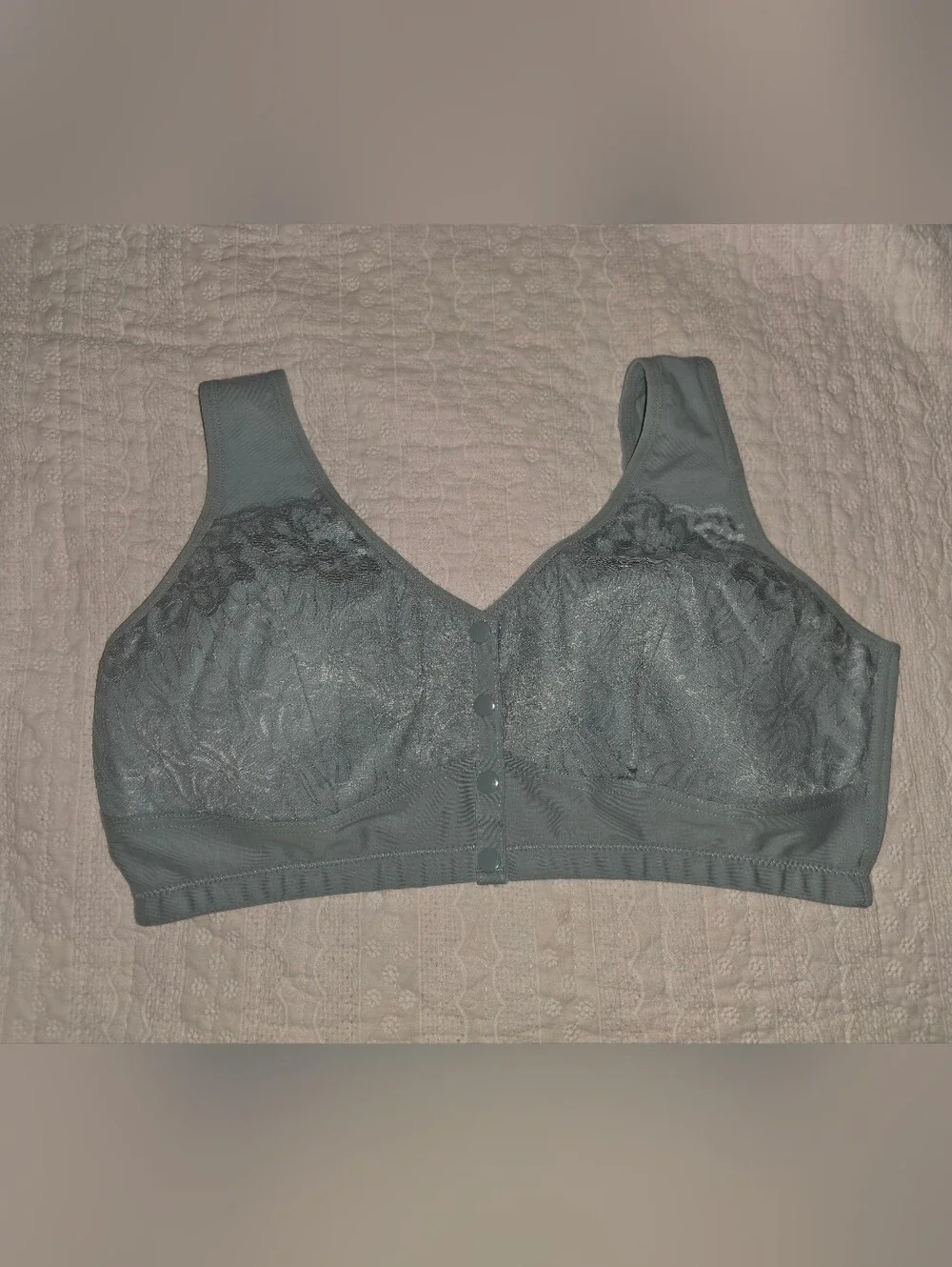 3 Bras Cotton Front Snap Comfort Lace Trim